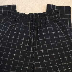 High waisted black and white pants